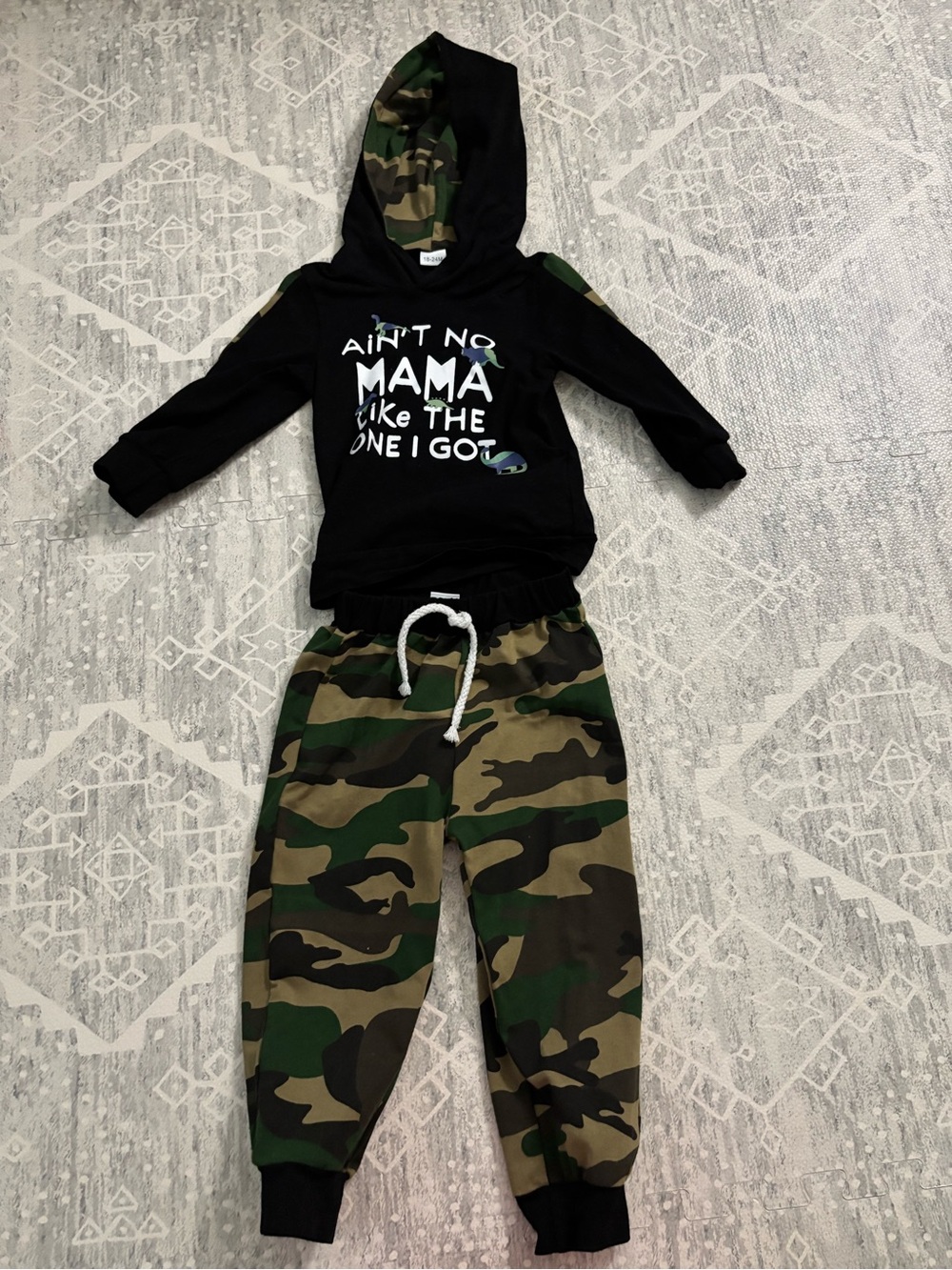 Baby Camo Jogger Set with Black Hoodie